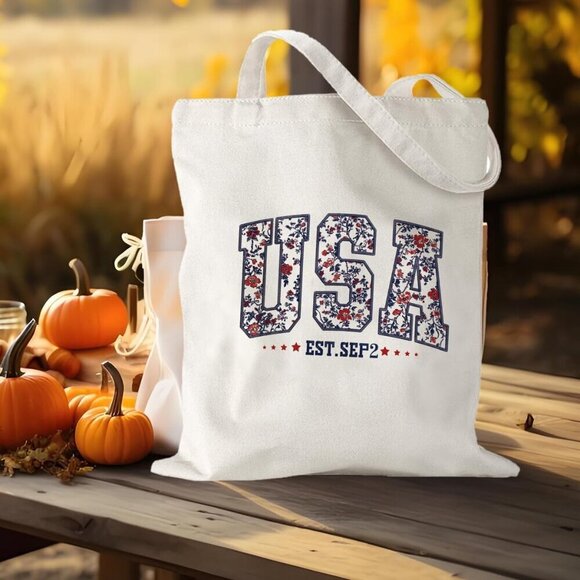 Canvas Tote Bag Reusable Grocery Travel Gift for Women Friends - Picture 3 of 6